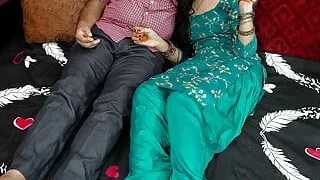 Hindi couple romance, hubby convinces her to have anal sex