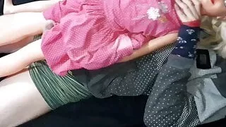 Penetrating to the intestines the little Lily of 100 cm