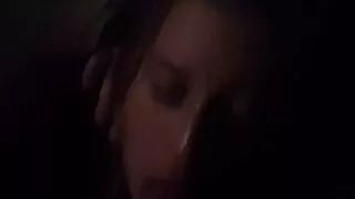 giving a blowjob during a television  show