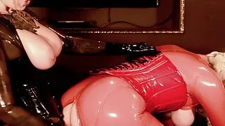 Femdom Lesbian Pussy Masturbation in Latex – FREE porn video