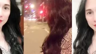 beautifull ladyboy masturbate and show her cock in public