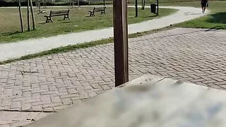 Teacher Jerks off a Student's Cock in a public park – Risky Sex