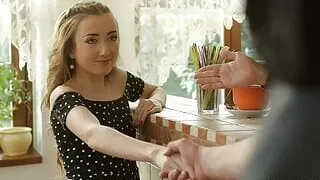 DADDY4K. Dude is playing games while daddy satisfies his girl