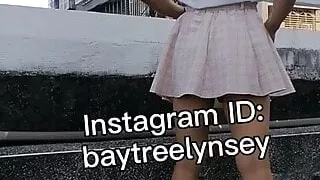 Tgirl upskir in street