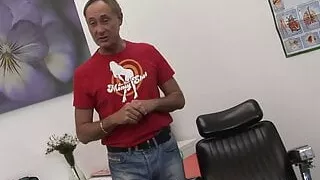 Horny brunette MILF warms up with a magic wand before riding