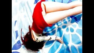 Hot readhead posing sexy with playboy aparell dress