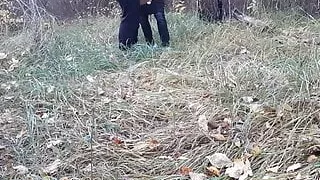 Cam sex of two girls in a public place