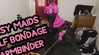 Sissy Maids Self Bondage Armbinder and Chastity Belt