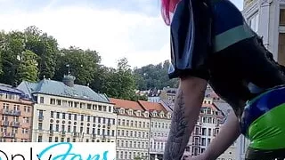 Latex balcony view - stripes everywhere you look