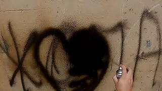 Painted graffiti and got fucked right there