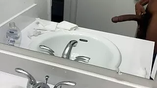 Stroking my BBC in the mirror