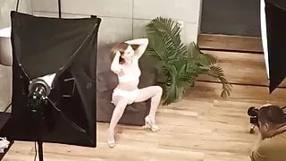 Backstage at an erotic shoot