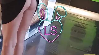 Horny extreme teen Showing ass in Shopping Centre Public