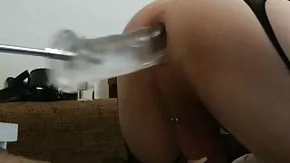 Sex machine with huge dildo fucks Susi