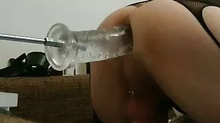 Sex machine and huhe dildo and my cum (round 2)