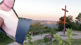 Next Level Public - Handjob on a Viewing Point! Caught!?