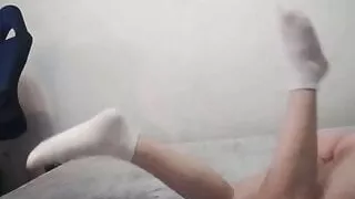 Cute Blonde Shows Sexy Feet In Socks - Miley Grey