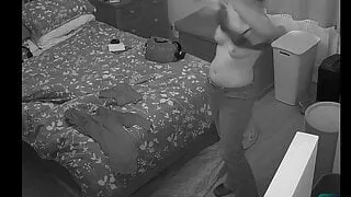 Stepmom showering and getting dressed