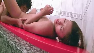 Asian girl fucks chef to get a job