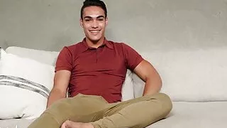 Fit Latino Hunk Jerks His Uncut Cock In First Solo Vid