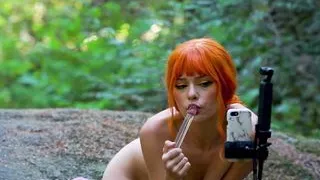 XXX Video call on a public trail