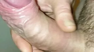 Jerk off with tied balls and moaning cumshot