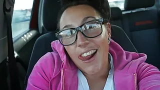 Kinky German Skinny Bitch masturbates Publicly in Car Park