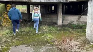 real amateur girl has sex in public with a tagger, he cums on me