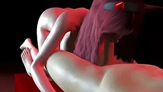 Busty Redhead Gives Deepthroat Blowjob