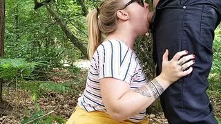 Public blowjob in forest, caught by joggers part 2