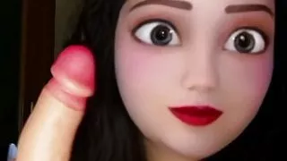 Happy doll plays with dildo