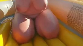 Big Boobs Curvy Redhead Teen Amateur Rows a Boat