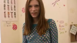 Teen Amelia strips for the first time in softcore