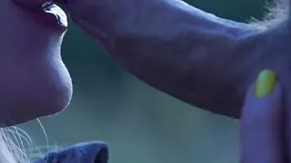 Whore gives me a blowjob in nature