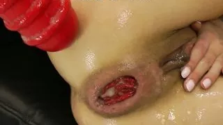 Sexy firefighter Hotkinkyjo fucks her ass with dildo – anal