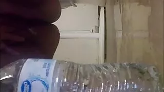 Slut pissing on the floor