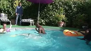 Tattooed Diana Zara Bella and Alice in interracial lesbian