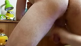 She licks ass and jerks off my cock