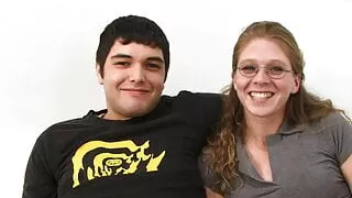 Skinny Wife with glasses fucks a BBC in front of the cuckold