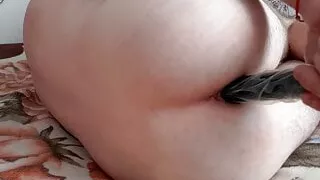 Russian guy fucks his ass with a dildo for the first time
