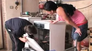 Hairy teen pussy banged by old man’s cock