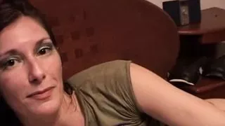 Teen brunette sucks and fucks cock for hot cumshot