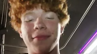 yougn dude red gay creampied by XXL COK in backroom