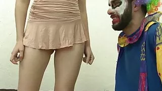 Nickey Huntsman’s hairy pussy gets fucked by a clown