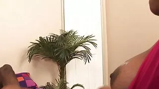 Ebony Janae Fox masturbates and sucks big black cock