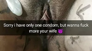 Sorry we ran out of condoms, so i creampie your slut wife!