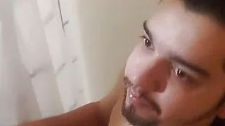 Big cock teen masturbates in shower feat buttercuppp