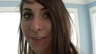 Tattooed Luna Katsuen with piercings sucks and fucks cock