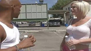 Busty blonde Girl picked up to get her first BBC