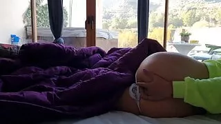 Sexy girl gets her pussy wet by masturbating with fingers until Orgasm